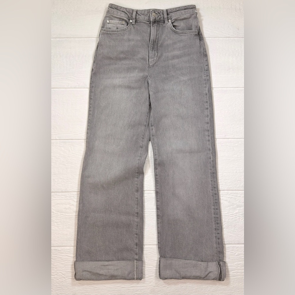 Pilcro Gray Wide Leg Jeans - Picture 2 of 16